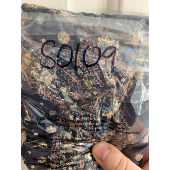 LUCKY BRAND S/P Blue Floral Mandal Geometric Artistic Design Sleeveless Shirt - Picture 9 of 9